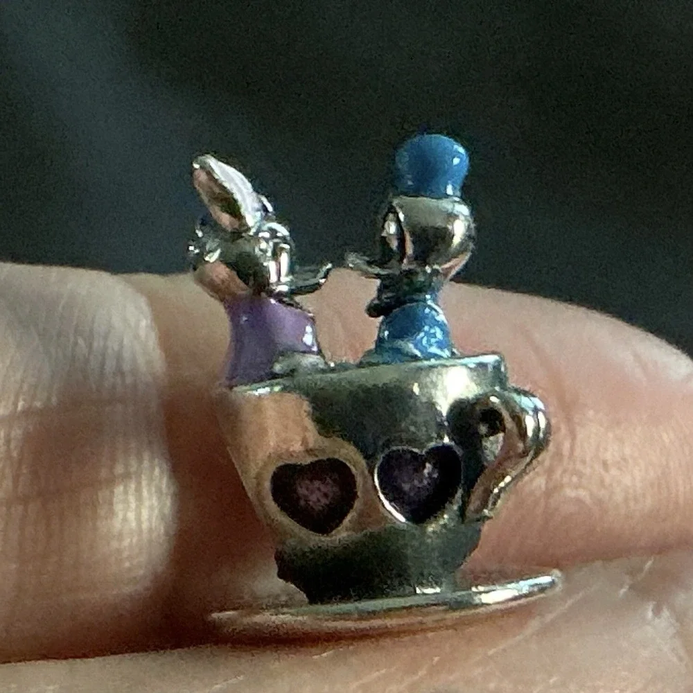 PANDORA Disney Parks Donald Daisy Duck Teacup Charm S925 ALE Sterling Silver